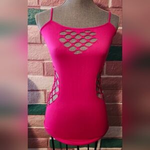 Vibrant Pink Cutout Camisole